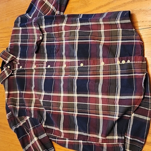 Eddie Bauer Men's Plaid Shirt - Red and Navy Blue - Picture 7 of 10